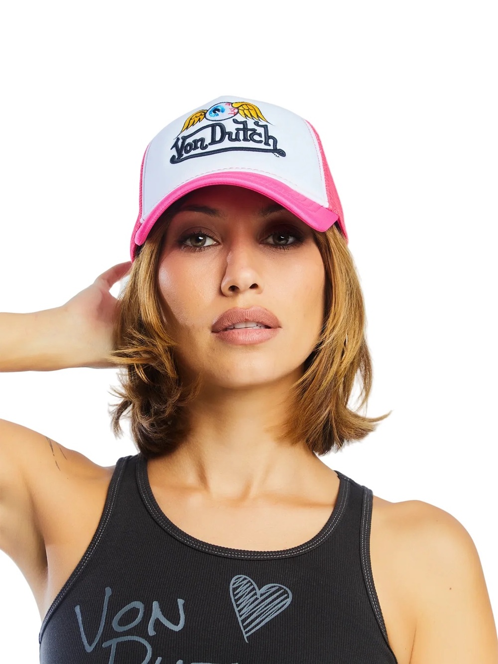 Von Dutch Hot Pink Flying Eyeball Trucker Hat